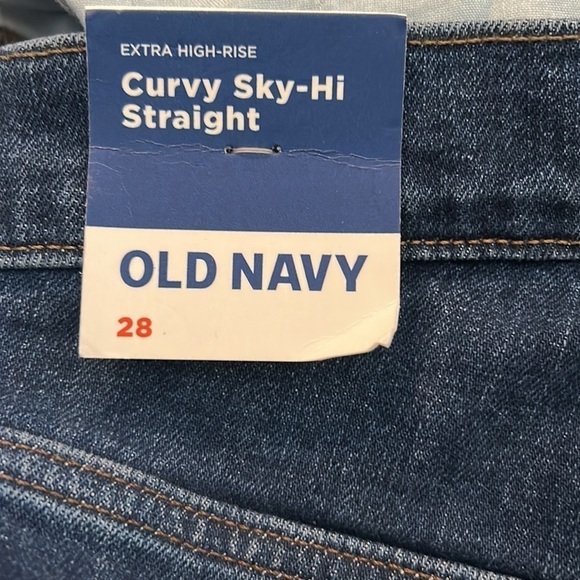 Old Navy Extra High Rise Curvy Sky Hi Straight Jean Secret Slim Pockets‎ Size 28 - Picture 6 of 11